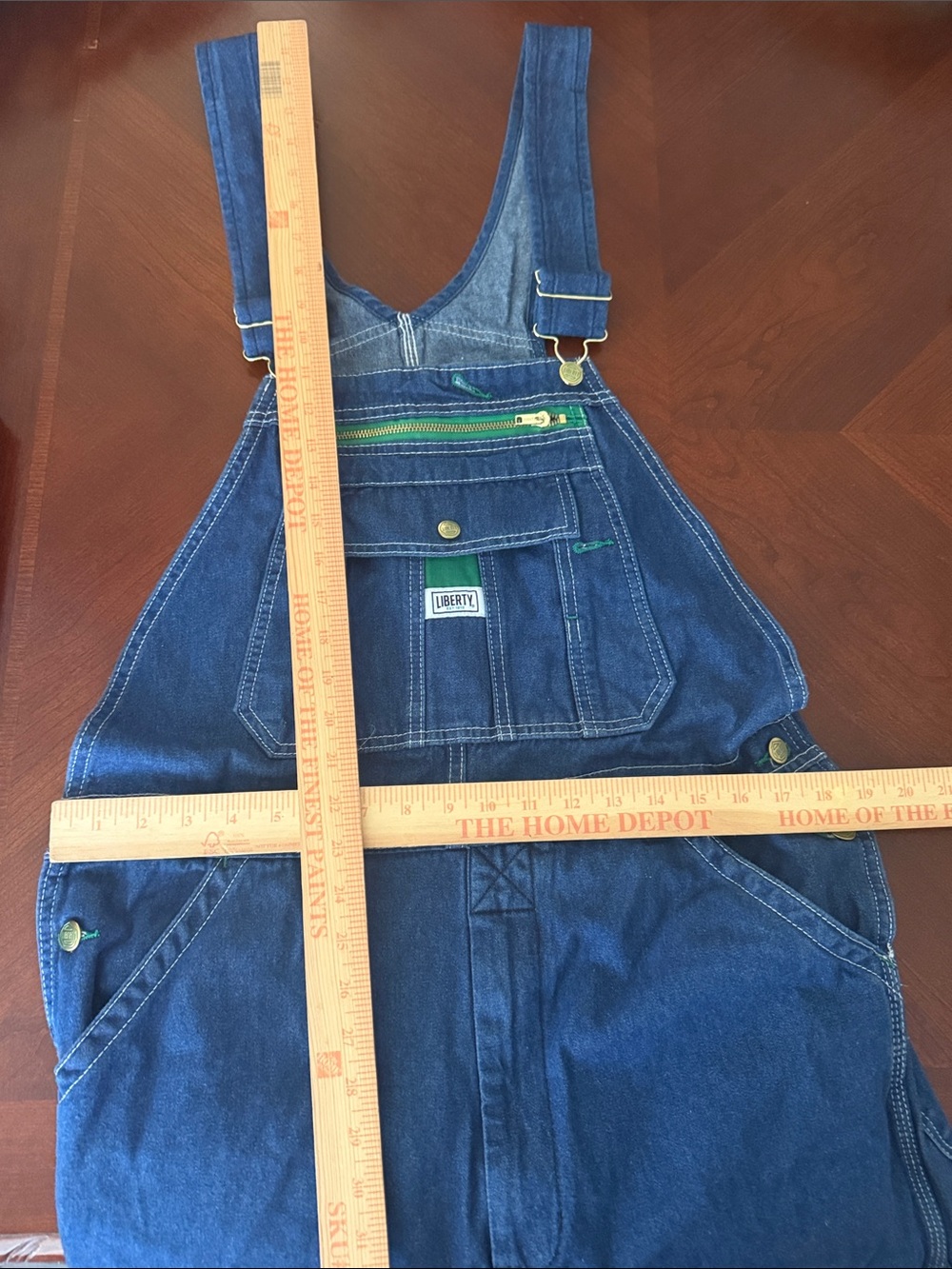 Free People vintage liberty Blue Denim Overalls Sz 34x30 Anna Corinna - Picture 9 of 10